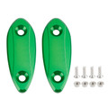 CNC Green Mirror Block Off Plates For Kawasaki Ninja 250 / 300 / 400 / 650 13-22