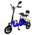 Three Wheel Electric Tricycle for Adults 3 Wheel Motorized Folding E-Bike Blue