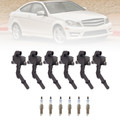 6x Ignition Coil +Spark Plug UF741 For Mercedes-Benz C300 C350 E350