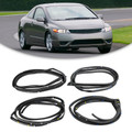 4PCS Door Weatherstrip Silence Opening Gasket For Honda Civic 2006-2011