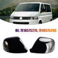 Gloss Black Wing Door Mirror Cover Caps Left+Right For VW T6 Transporter 15-19