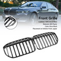 Gloss Black Front Grill Grille Fit BMW 7 Series G11 G12 2019-2022 Single Slat