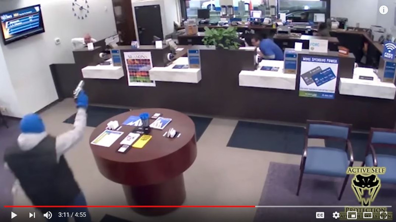 Gun Fight During Bank Robbery