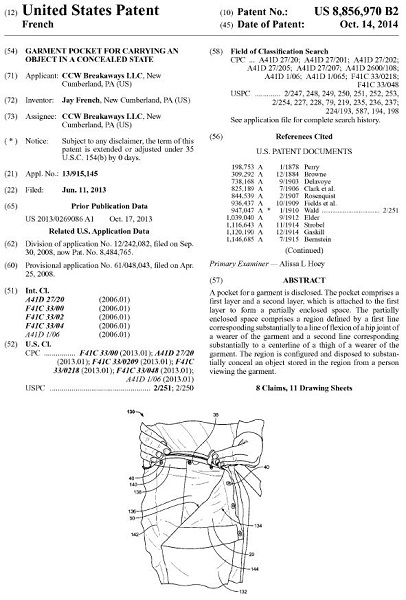 USPTO Patent for CCW Breakaways Breakaway Enlargeable Opening