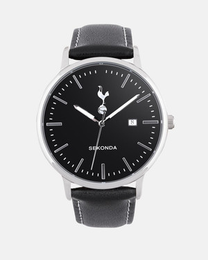 Spurs Mens Black Leather Strap Watch Spurs Watches Official