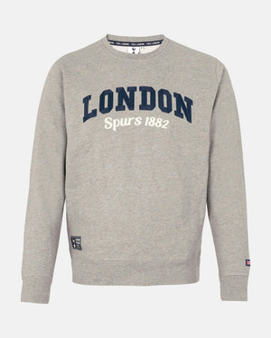 London Range Spurs Mens London Varsity Grey Marl Sweatshirt 