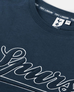 London Range Spurs Kids London Script Navy Text T-Shirt 