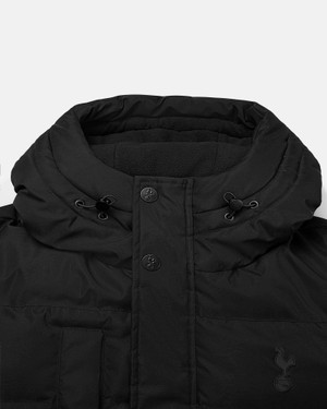 Spurs Mens Hooded Padded Black Jacket