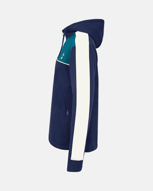 Spurs Mens 1/4 Zip Navy Colour Block Hoodie