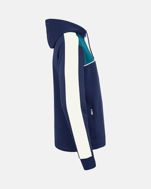 Spurs Mens 1/4 Zip Navy Colour Block Hoodie