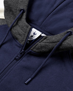 Spurs Mens Contrast Sleeve Navy Hoodie