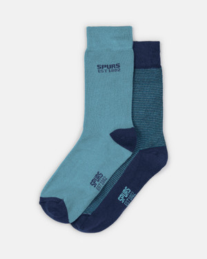 Spurs Adult 2 Pack Bamboo Yarn Stripe Mix Socks