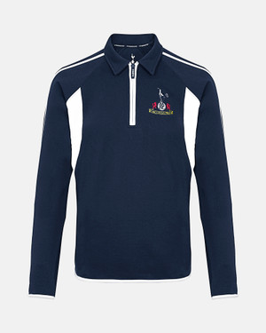 Spurs Mens Retro Crest Collard Navy Sweatshirt