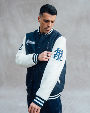 Spurs Adults Contrast Sleeve Varsity Jacket