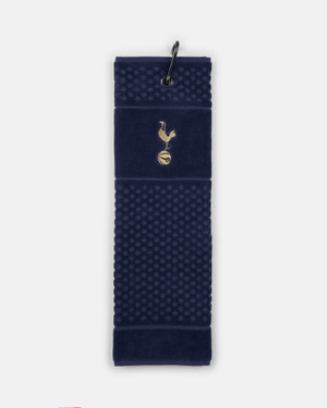 Spurs Crest Navy and Gold Golf Towel