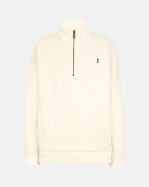 Spurs Womens 1/4 Zip Teddy Cream Fleece