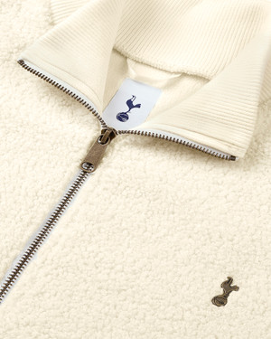 Spurs Womens 1/4 Zip Teddy Cream Fleece