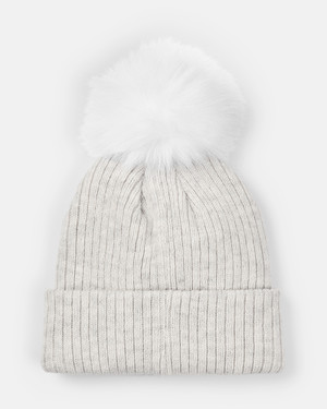 Spurs Womens Grey Marl Pom Beanie