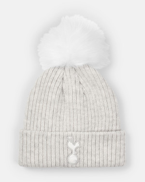 Spurs Womens Grey Marl Pom Beanie