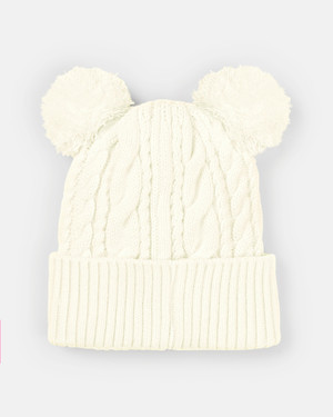 Spurs Kids Cream Pom Beanie