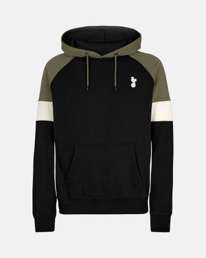 Spurs Mens Contrast Raglan Sleeve Black Hoodie