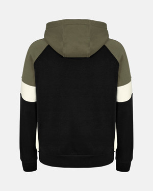 Spurs Mens Contrast Raglan Sleeve Black Hoodie