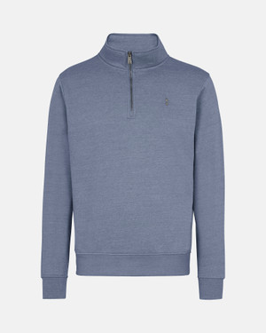 Spurs Mens Metal Crest 1/4 Blue Sweatshirt