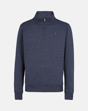 Spurs Mens Metal Crest 1/4 Zip Navy Sweatshirt