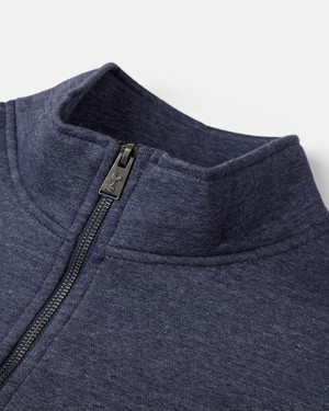 Spurs Mens Metal Crest 1/4 Zip Navy Sweatshirt