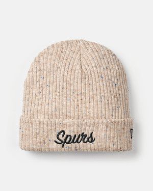 Spurs New Era Cream Fleck Knit Short Cuff Beanie