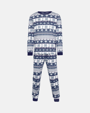 Spurs Adults Navy Fairisle Pyjamas