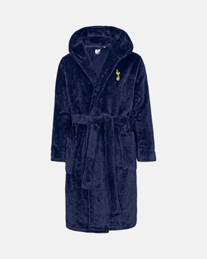 Spurs Mens Navy Fleece Dressing Gown Robe