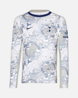 Spurs Nike Mens White Long Sleeve Home Warm Up T-Shirt 2025/26