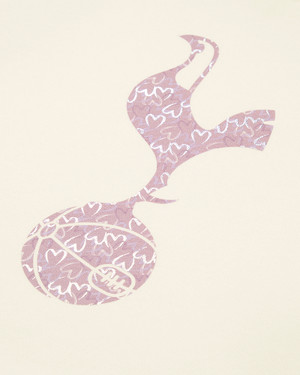 Spurs Kids Cream Heart Print Cockerel Hoodie