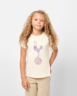 Spurs Kids Cockerel Cream Foil Print T-Shirt