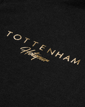 Spurs Womens 1/4 Zip 'Tottenham Hotspur' Black Sweatshirt