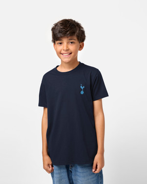 Spurs Kids Navy Graphic Back Print T-Shirt