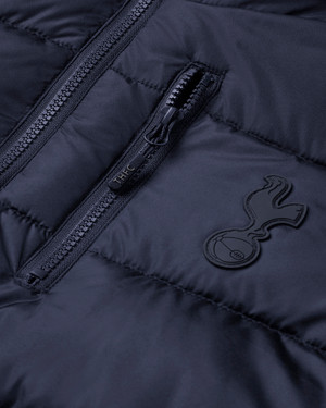 Spurs Mens Navy Hooded Padded Jacket