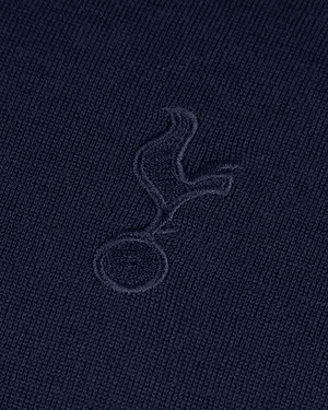 Spurs X John Smedley Mens Long Sleeved Navy Knitted Shirt
