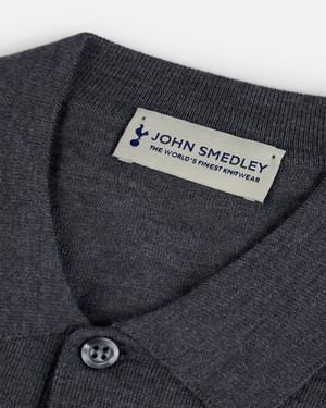 Spurs X John Smedley Mens Long Sleeved Grey Knitted Shirt