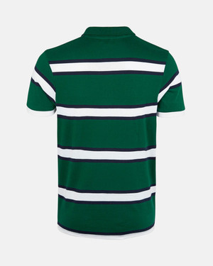  Spurs Mens Green Block Stripe Polo 