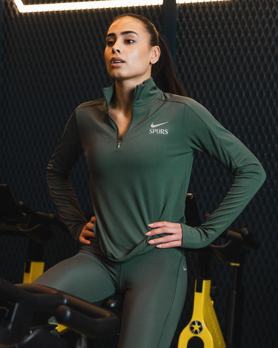 Spurs Nike Womens Active Khaki Zip Top Spurs Store