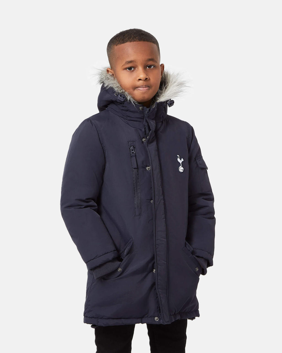Spurs Kids Navy Hooded Parka Jacket Official Spurs Store