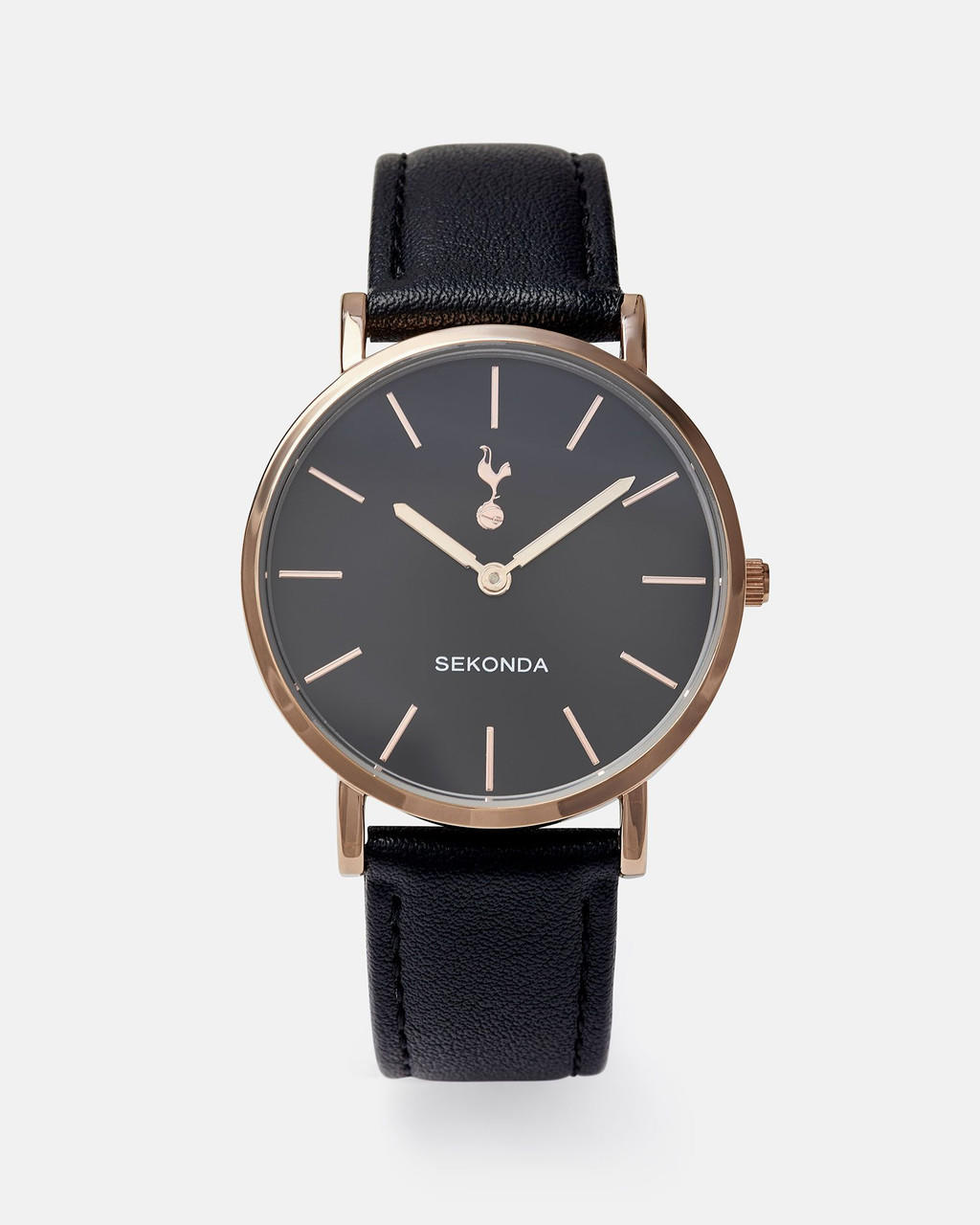  Spurs Womens Black and Rose Gold Watch 