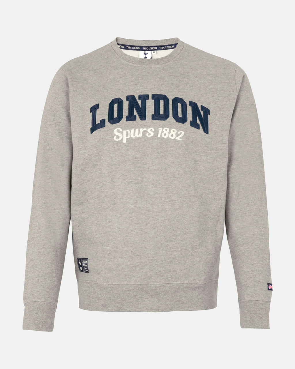 London Range Spurs Mens London Varsity Grey Marl Sweatshirt 