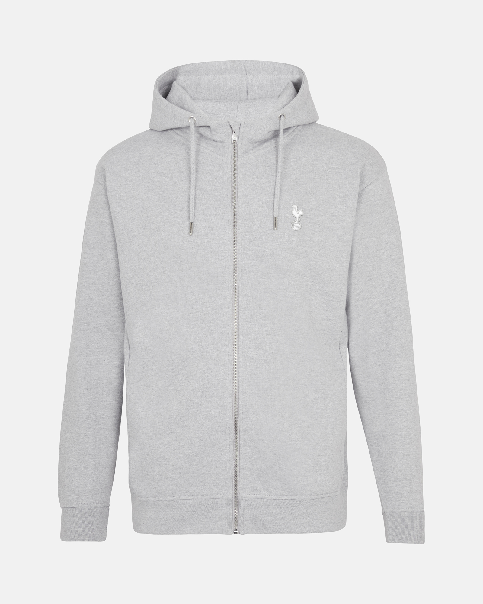 Spurs Mens Essential Zip Up Grey Hoodie