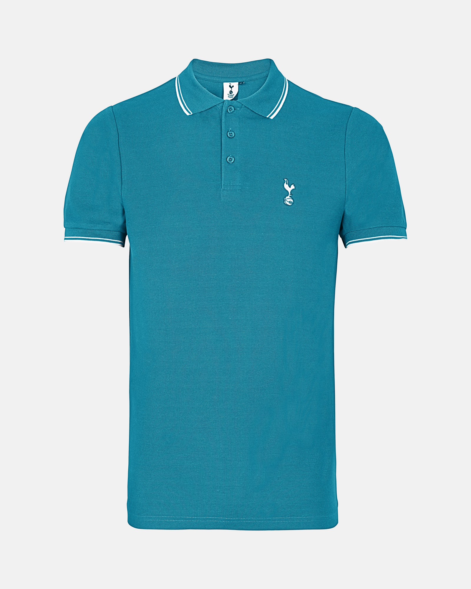 Spurs Mens Tipped Cotton Pique Teal Polo