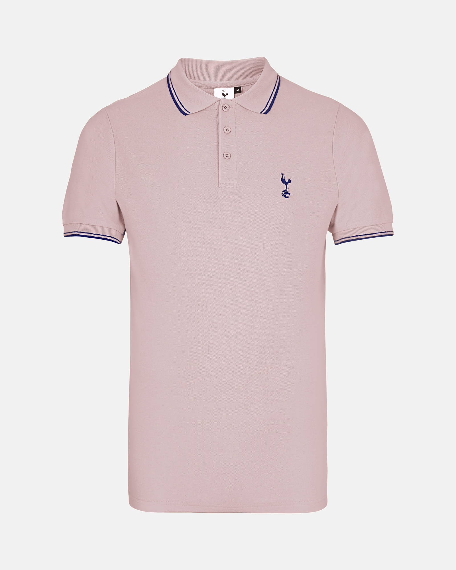 Spurs Mens Tipped Cotton Pique Pink Polo