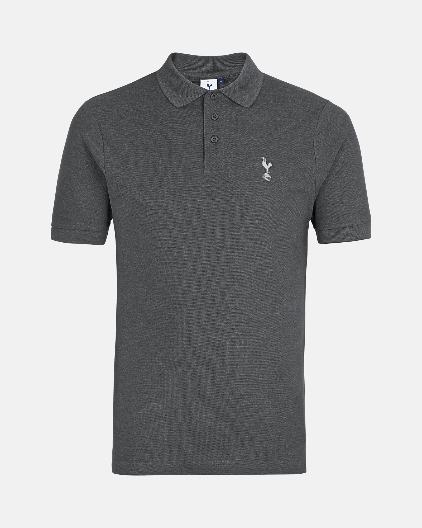 Spurs Mens Dark Grey Cotton Pique Polo