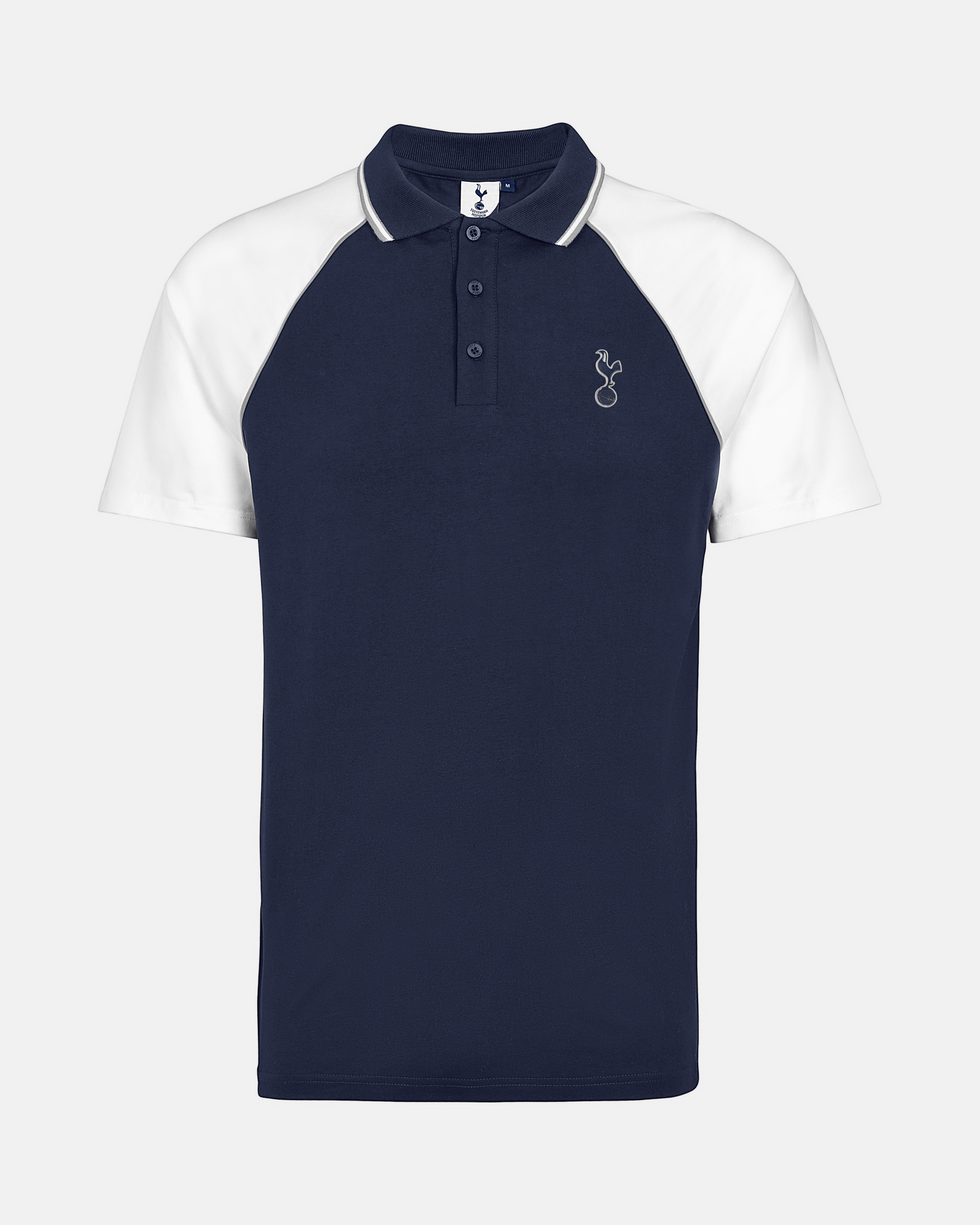 Spurs Mens Navy Raglan Sleeve Contrast Polo